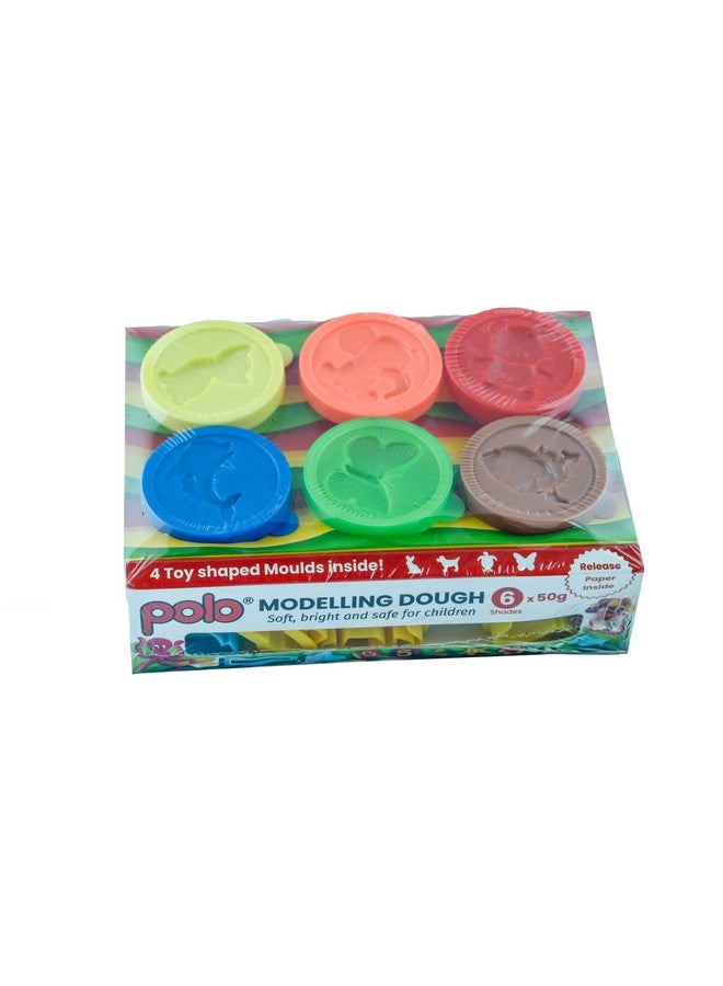 بولو مجموعة عجينة تشكيل بولو - ٦ ألوان زاهية (٣٠٠ غرام إجمالاً) | تتضمن ٤ قوالب بأشكال ممتعة | عجينة آمنة وناعمة وغير سامة للأطفال | مجموعة ألعاب وحرف إبداعية للأطفال - Image 4