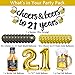 Joymee 21st Birthday Decorations for Women Men Happy Birthday Decorations for Boys Girls Black and Gold Banner Decorations for Her Him 21 years Wedding Anniversary Party Supplies - Image 2