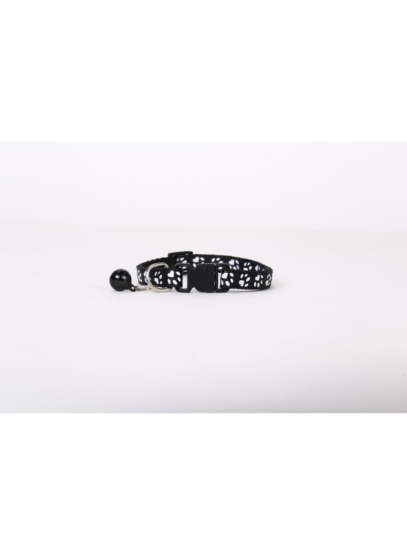 Oldzhan Cat and Dog Universal Dog Cat Neck Ring Small and Medium sized Dog Teddy Adjustable Pet Traction Rope Neck Ring Bell Collar （black） - Image 3