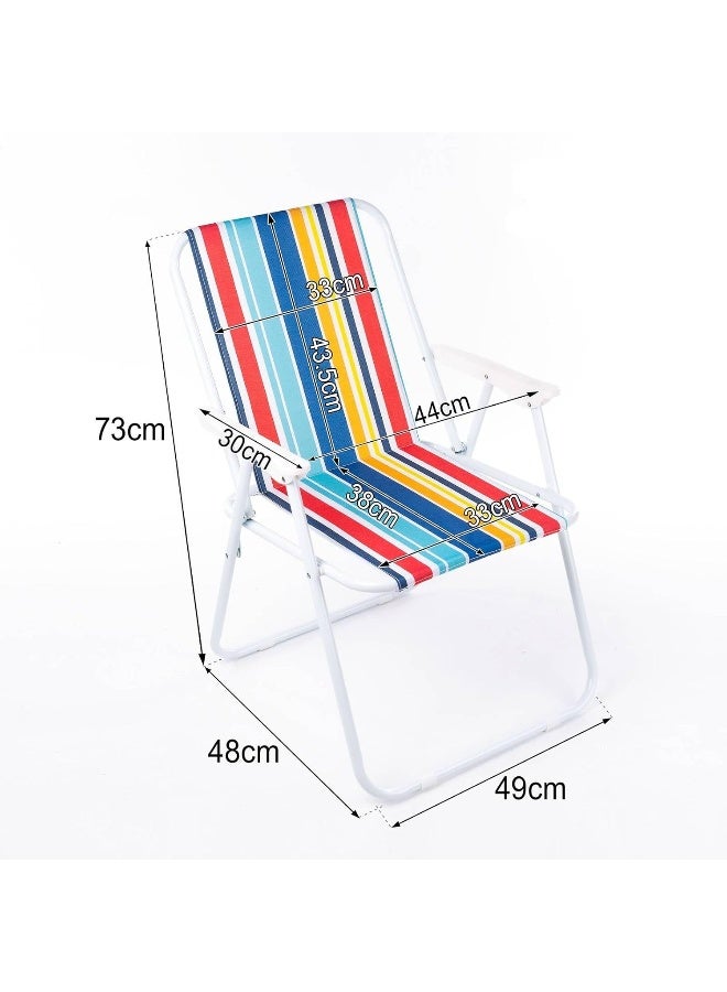 MOMENT 1 Pack Portable Folding Beach Chair Multi-Purpose Camping Chair For Adult, Lightweight Patio Lawn Quad Chair For Outdoor Travel Picnic Hiking Multicolor - Image 2