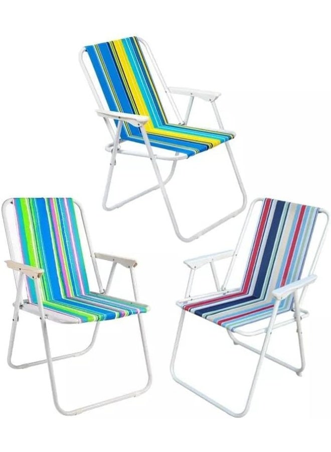 MOMENT 1 Pack Portable Folding Beach Chair Multi-Purpose Camping Chair For Adult, Lightweight Patio Lawn Quad Chair For Outdoor Travel Picnic Hiking Multicolor - Image 4