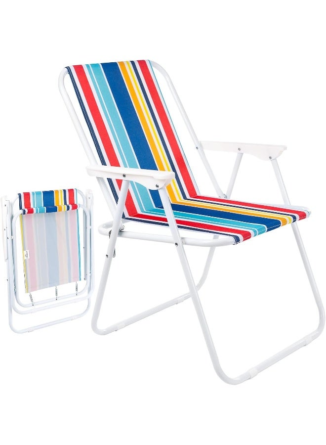 MOMENT 1 Pack Portable Folding Beach Chair Multi-Purpose Camping Chair For Adult, Lightweight Patio Lawn Quad Chair For Outdoor Travel Picnic Hiking Multicolor - Image 3