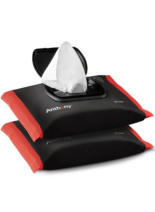 Anthony - Glycolic Exfoliating & Resurfacing Wipes – Men's Cleansing Face Cloths to Clean and Brighten Complexion – Gentle Pore Refining for Normal, Oily or Sensitive Skin – 30 Sheets per Bag - Image 1