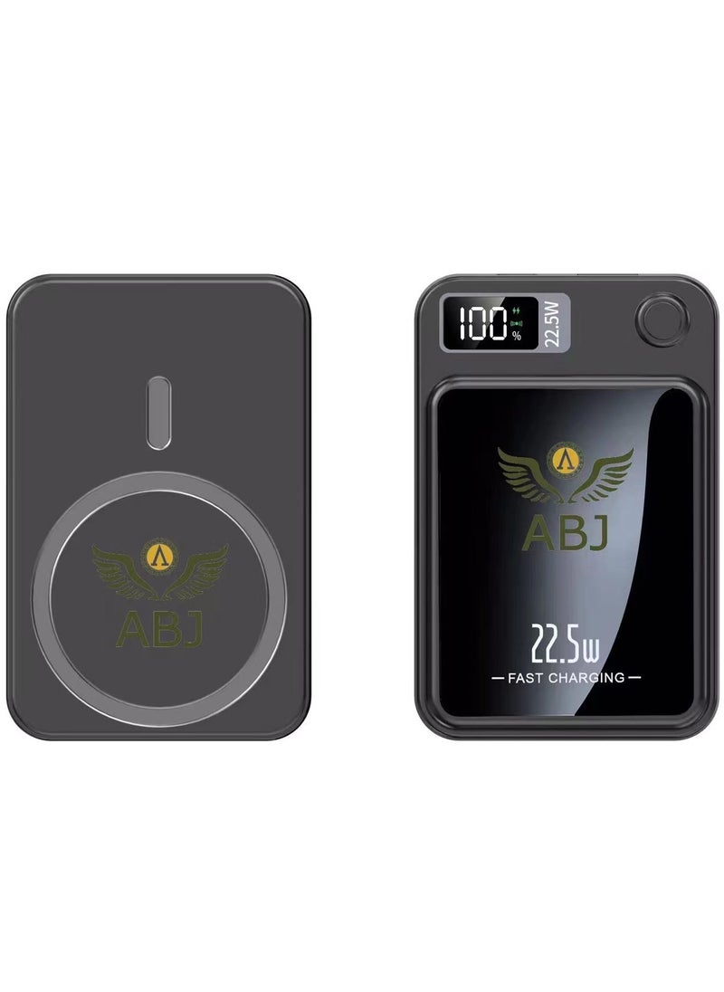 ABJ - 10000mAh Magnetic Wireless Power Bank Portable Charger PD 22.5W Type-C Input/Output 15W Wireless Charging Compatible with IPhone.Samsung. HuaWei. XiaoMi. Honor - Image 1