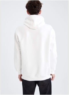 DeFacto Oversize Fit Long Sleeve Slogan Print Knitted Hoodie  - Image 5