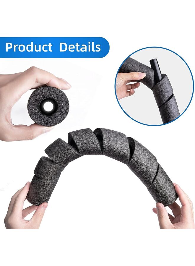 2 Pack Pipe Insulation Foam Tube - 15.7 Inches Black Foam Pipe Covers - Multi-Purpose Soft Foam Tubing for Outdoor Indoor Swimming Pool Handle Water Pipes - Image 3