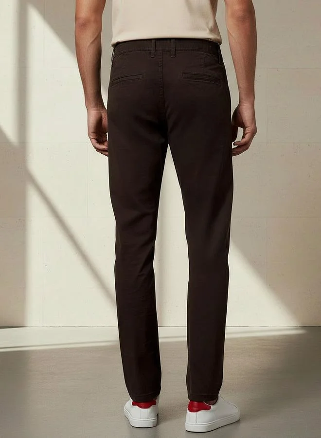 Splash FAV BROWN Smart Slim Fit Cotton Chinos for Men | Best Price UAE