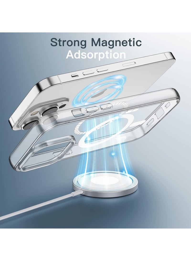 Magnetic Case for iPhone 13 pro max 6.7-Inch Compatible with MagSafe Wireless Charging, Shockproof Phone Bumper Cover, Anti-Scratch Clear Back (Clear)  - Image 3