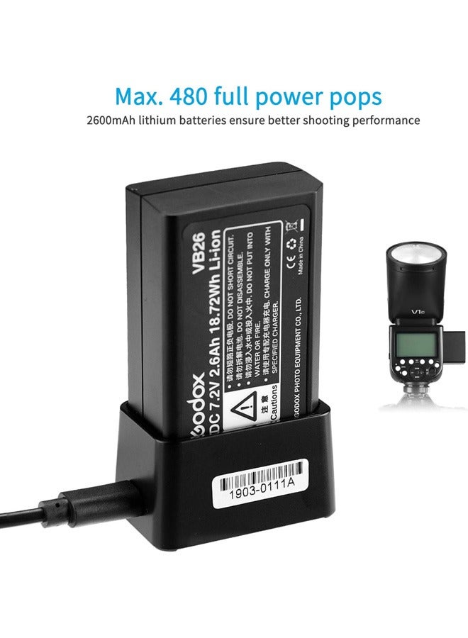 Godox GODOX V1 V1-S Round Head Camera Flash for Sony, 2.4G TTL Sony Flash Speedlite, 1/8000 HSS Speedlight for Sony, Rechargeable Li-ion Battery, 480 Full Power Shots, 10 Level LED Modeling Lamp - Image 3