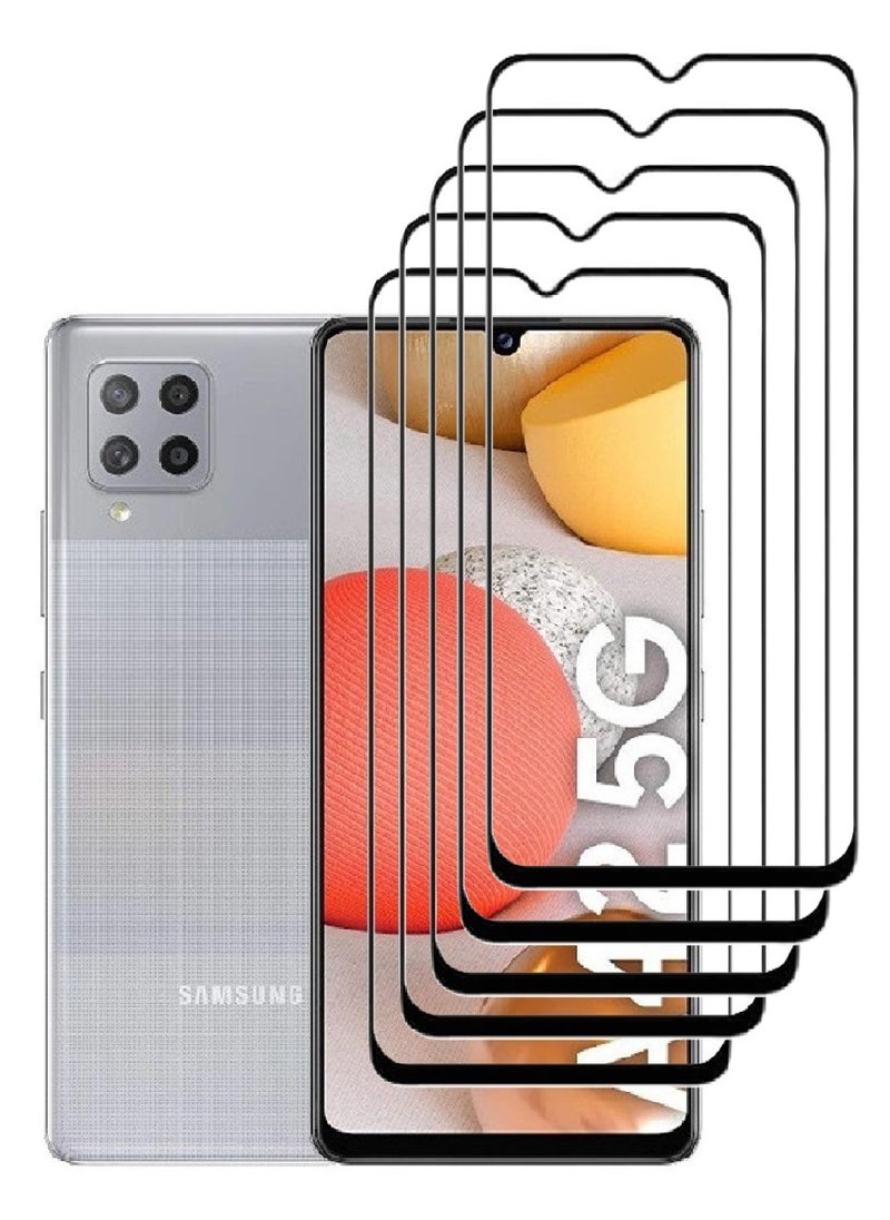 AINA 5 Pieces Tempered Glass Screen Protector 5D Designed For Samsung Galaxy A42 5G Full Glue Edge to Edge Full Screen Coverage And Bubble Free - Image 1