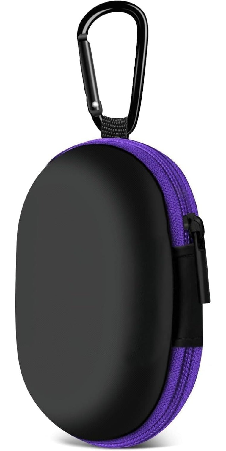 MOLOVA for Earbuds Carrying Case, Small Oval Storage Cases, Tech Pouch, Portable Storage Earbud Pouch Bag for Earbuds, in-Ear Headphones, Earphones, Headsets, Hearing Aids, USB Charging Cable, Purple1 - Image 2