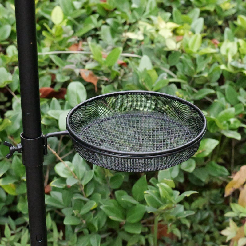 Yojanner 2pcs Metal Round Bird Feeders Tray, Wild Birds Seed Feeder Tray, Bird Mesh Tray Outdoor Accessory for Humming Feeder Station - Image 5