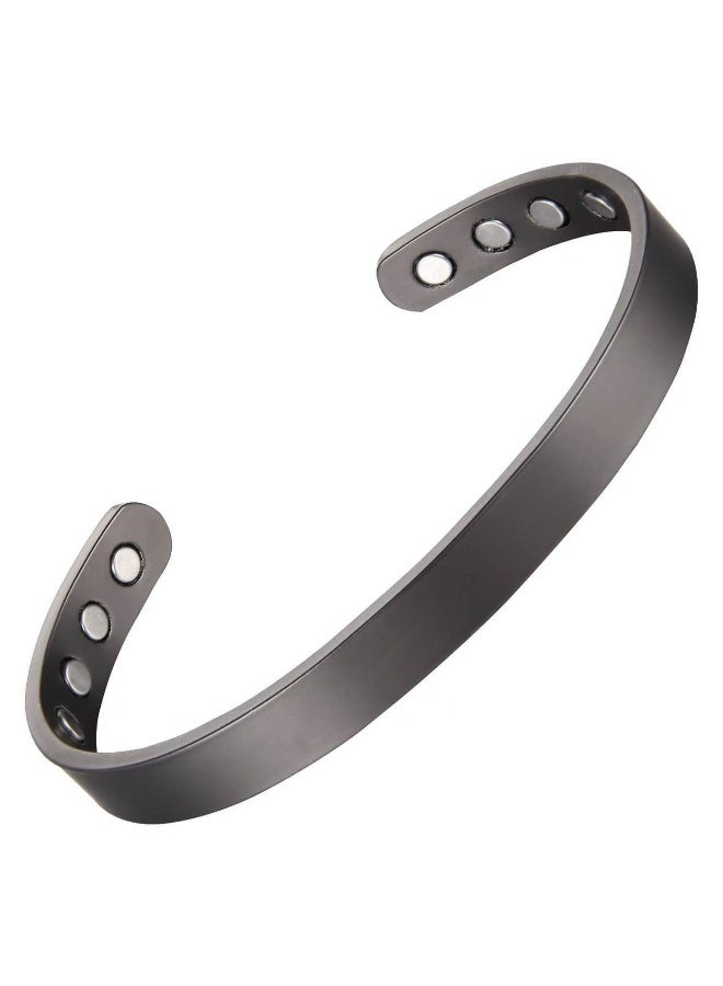 Goolsky Copper Magnetic Adjustable 1pc Cuff Bangle Unisex – Magnetic Closure Adjustable Size, Copper Material Anti-Tarnish, Daily Wear/Unisex Gift, Minimalist Retro Design - Image 2