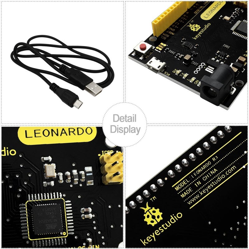 Keyestudio ATmega32U4 leonardo R3 development board +1M Micro USB Cable For DIY Project - Image 4
