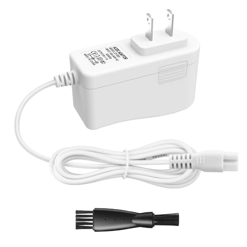 Arkare Meridian Trimmer Charger Replacement for Meridian Original M2B M2C M2G Electric Shaver Trimmer 5V Charging Cable for Meridian Power Cord 5V 1A Wall Charger AC Power Adapter White with Shaver Brush - Image 1