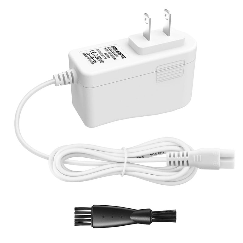 Arkare Meridian Trimmer Charger Replacement for Meridian Original M2B M2C M2G Electric Shaver Trimmer 5V Charging Cable for Meridian Power Cord 5V 1A Wall Charger AC Power Adapter White with Shaver Brush - Image 3