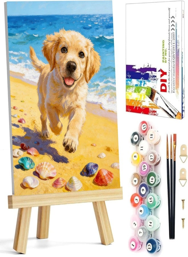 HITO Dog Paint by Numbers Kit for Kids 6-8-12 with Frame Easel - Animal Paint by Numbers for Kids, Small Painting by Number for Gift Home Wall Decor(8x12 inch) - Image 1