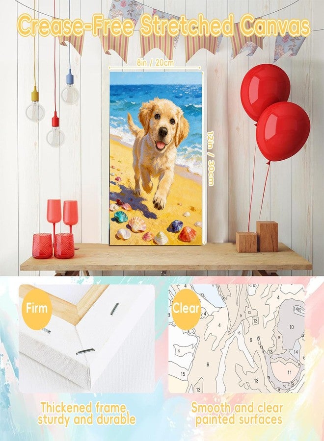 HITO Dog Paint by Numbers Kit for Kids 6-8-12 with Frame Easel - Animal Paint by Numbers for Kids, Small Painting by Number for Gift Home Wall Decor(8x12 inch) - Image 2