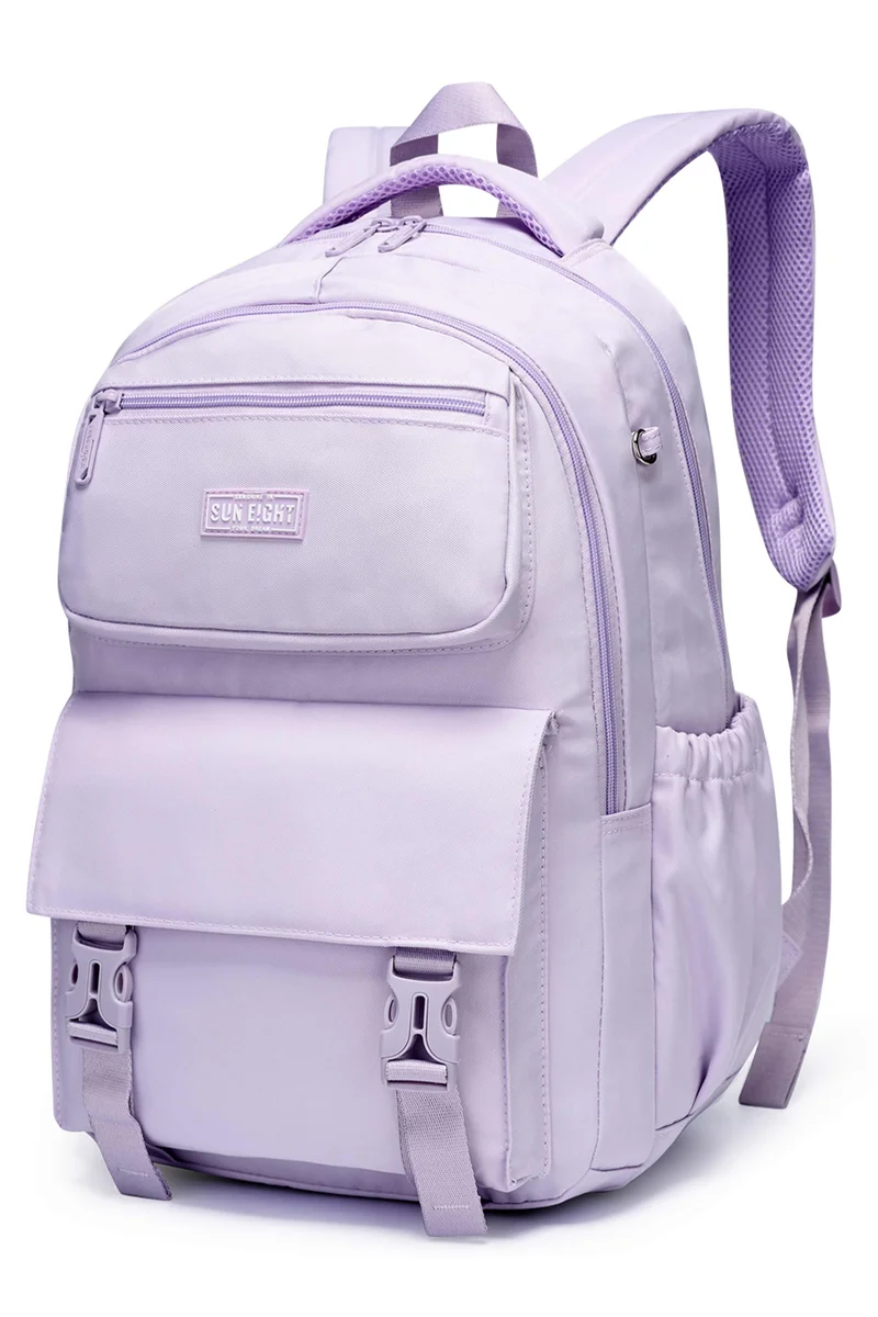 صن إيت SUN EIGHT 35L Waterproof School Backpack for College, Lightweight Large Capacity Anti-Thief Travel Bag with Multi Pockets, SE8391, Purple