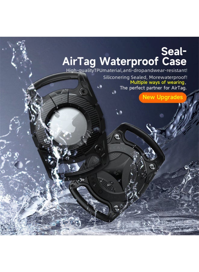 Generic - Suitable For Apple Airtag Seal Waterproof Protective Cover IP7 Grade Waterproof Anti-drop Anti-loss Tracker Protective Cover-Color:Red + Ring - Image 1