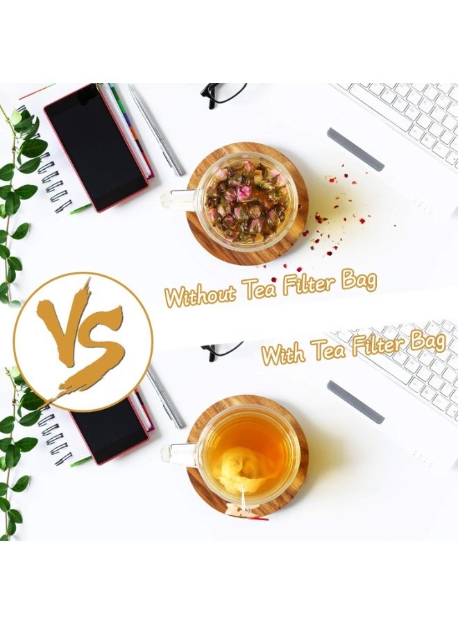 أكياس ترشيح إي أي، عبوة من 100 كيس شاي فارغ للاستخدام مرة واحدة، أكياس شاي محكمة الإغلاق، أكياس متعددة الأغراض مصنوعة من قماش غير منسوج، أكياس صغيرة للقهوة والتوابل والأعشاب - Image 3