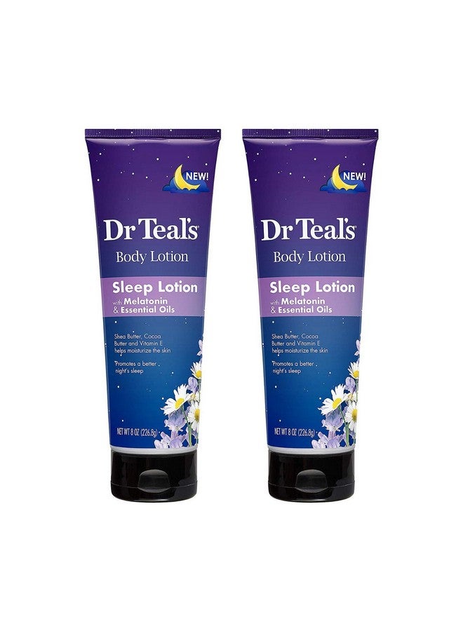 Dr Teal's Melatonin Sleep Lotion Gift Set (2 Pack 8 Oz Ea.)Nighttime Therapy Body Lotion Combines Shea & Cocoa Butter To Nourish And Protect Skinpromotes Better Sleep - Image 1