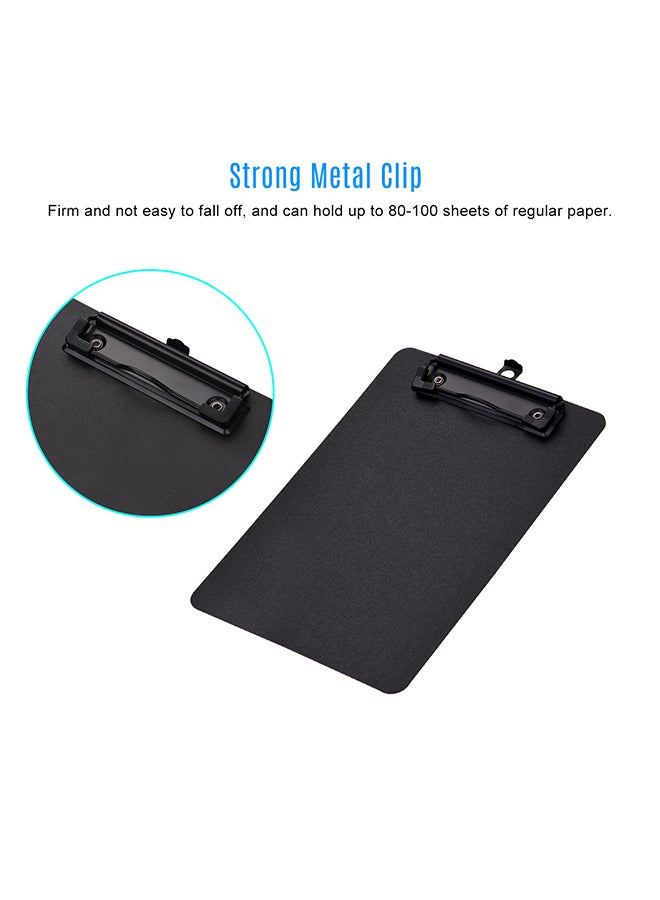 إسكدنيا لوح كتابة من البلاستيك مقاس A5 مزود بمشبك أسود - Image 2