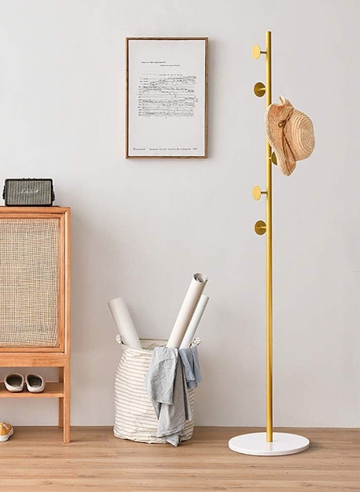 Coat Rack Free Standing Coat Tree with Hook Metal Coat Racks Marble Iron Clothes and Hat Hangers(Round Cake Style)  - Image 1
