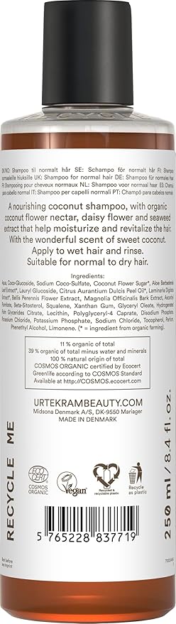 Urtekram Coconut Shampoo for normal Hair 250ml - Image 2