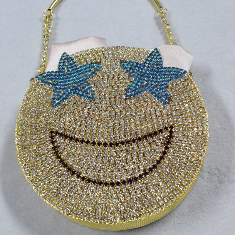 Factory Niche Bag Diy Rhinestone Bag Internet Celebrity Evening Makeup Bag Smiley Star Bag Small Handbag Banquet Bag - Image 2