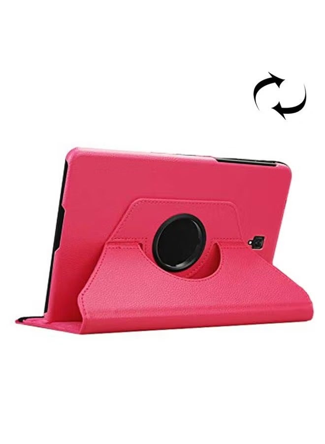 PROMASS Case Cover Litchi Texture Horizontal Flip 360 Degrees Rotation Leather Case for Galaxy Tab S4 10.5 T830 / T835, with Holder Magenta