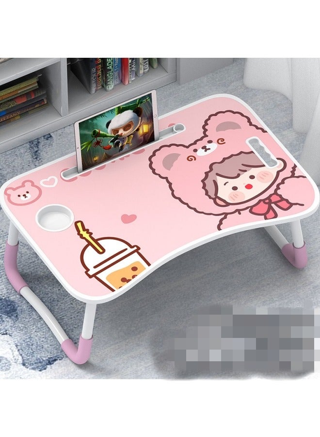 Generic Cute Girl Small Table Bedside Writing Desk Folding Desk Small Desk Student Study Writing Laptop Desk.  - Image 1
