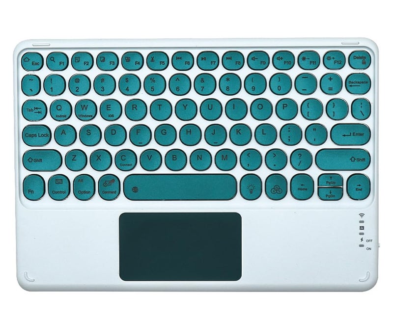 Concept Kart Universal Wireless Bluetooth Keyboard with Touchpad and RGB Backlit - Compatible with iPad, Android, Windows, Mac, Laptop - Silent Keys, Ultra-Slim Multi-Device Keyboard (Jasper Green) - Image 1