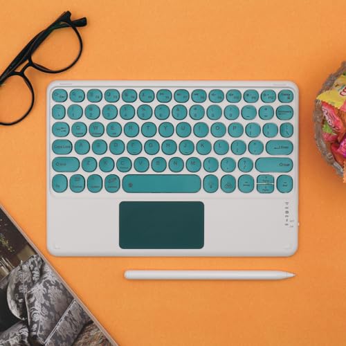 Concept Kart Universal Wireless Bluetooth Keyboard with Touchpad and RGB Backlit - Compatible with iPad, Android, Windows, Mac, Laptop - Silent Keys, Ultra-Slim Multi-Device Keyboard (Jasper Green) - Image 5