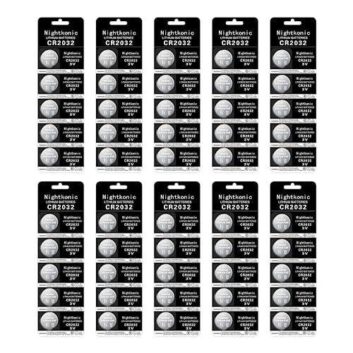 Nightkonic 50 pcs Pack - CR2032 Battery 3v Lithium Button Cell Coin 2032 Battery - Image 1