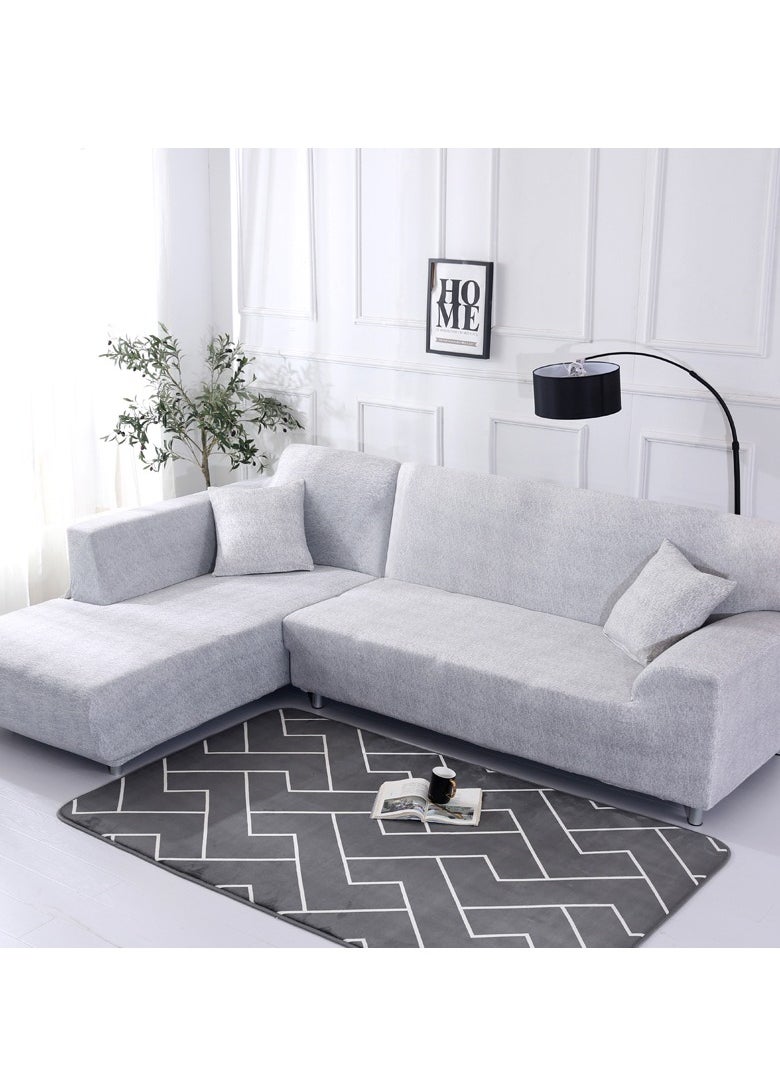 DUNISO Sofa cover, elastic sofa protective cover, anti slip furniture cover, anti fouling and wear resistant, suitable for all seasons, suitable for three seater sofas, 190 to 230cm，grey  - Image 2