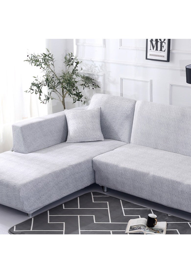 DUNISO Sofa cover, elastic sofa protective cover, anti slip furniture cover, anti fouling and wear resistant, suitable for all seasons, suitable for three seater sofas, 190 to 230cm，grey  - Image 4