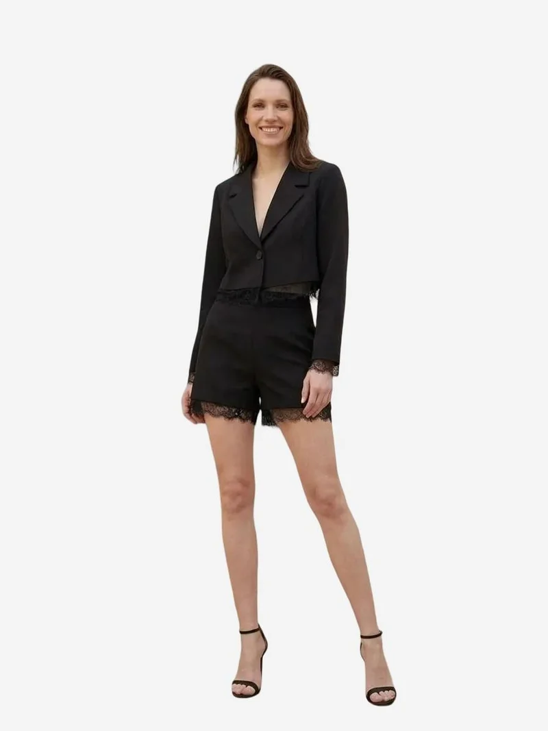 ماي فاشن MY FASHION Short Jacket and Wide-Leg Trousers Set