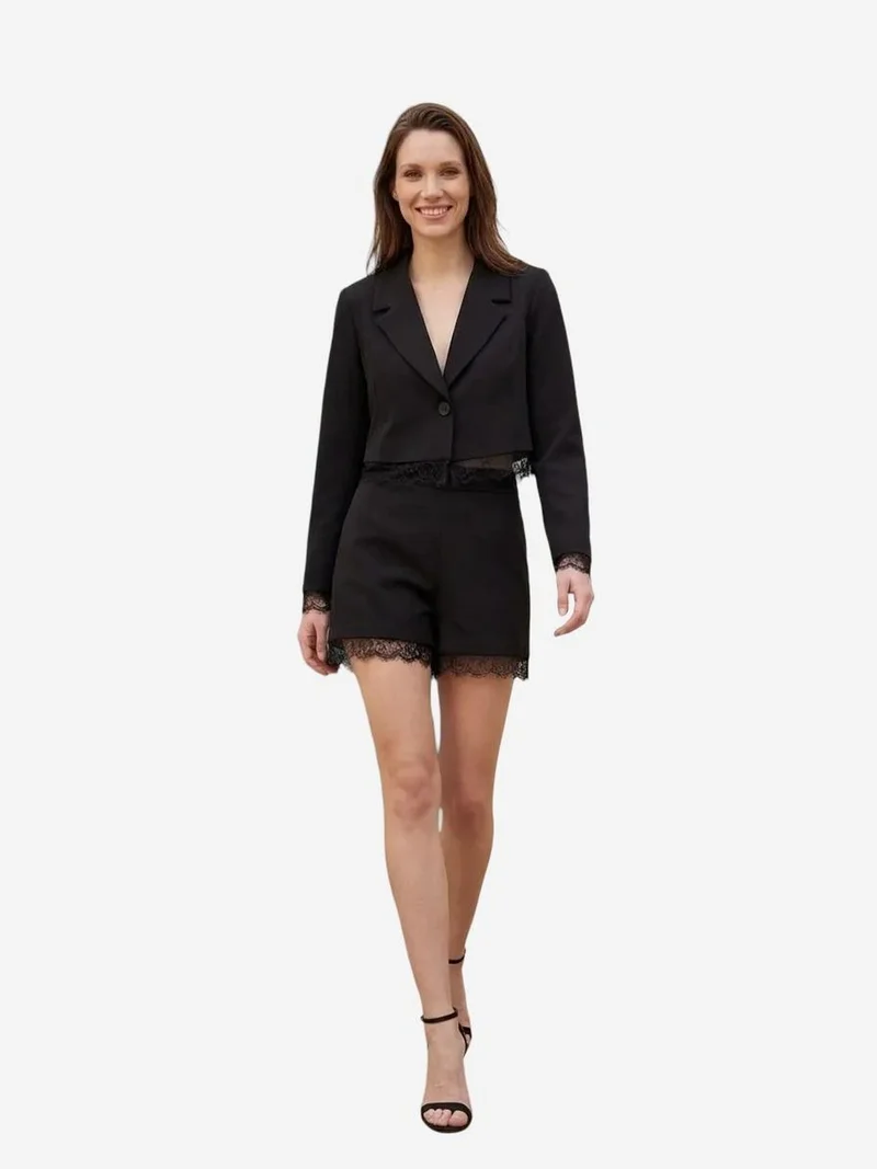 ماي فاشن MY FASHION Short Jacket and Wide-Leg Trousers Set