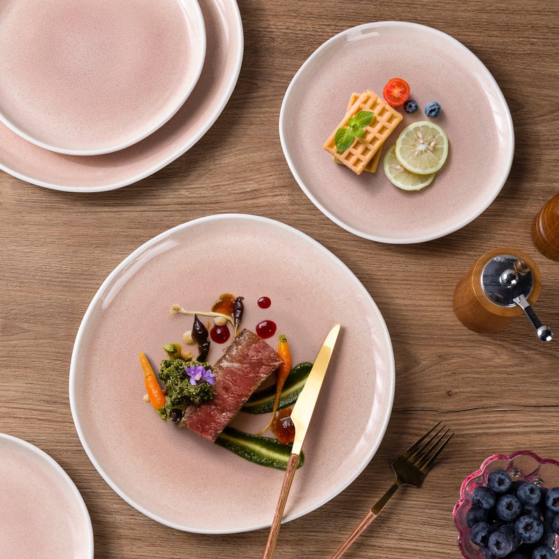 AmorArc Ceramic Dinnerware Sets,Handmade Reactive Glaze Stoneware Plates and Bowls Sets,Highly Scratch Resistant | Dishwasher & Microwave Safe Dishes Set,Service for 4 (12pc) - Image 4