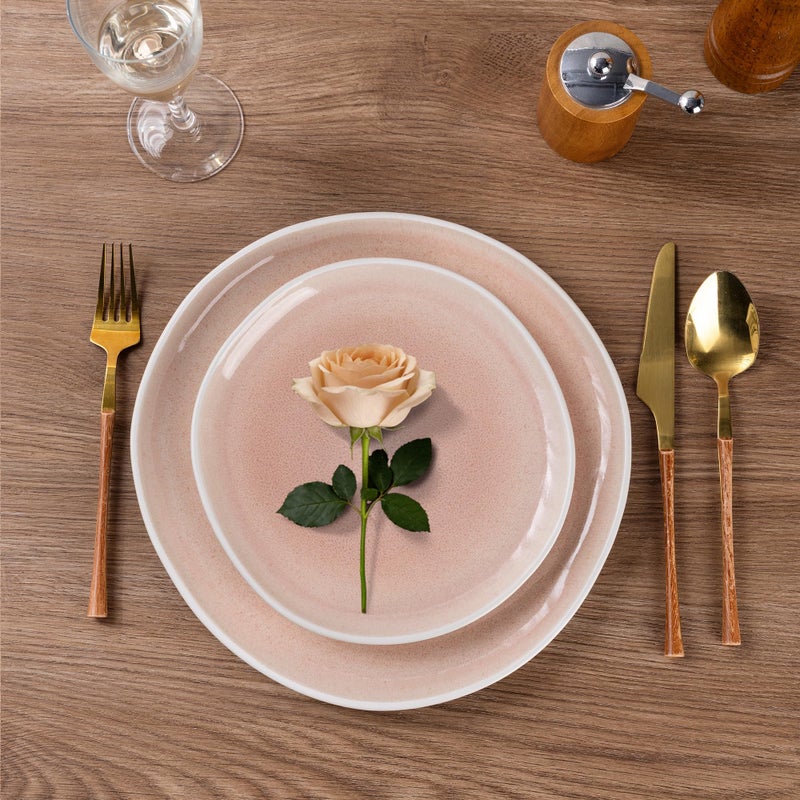 AmorArc Ceramic Dinnerware Sets,Handmade Reactive Glaze Stoneware Plates and Bowls Sets,Highly Scratch Resistant | Dishwasher & Microwave Safe Dishes Set,Service for 4 (12pc) - Image 2