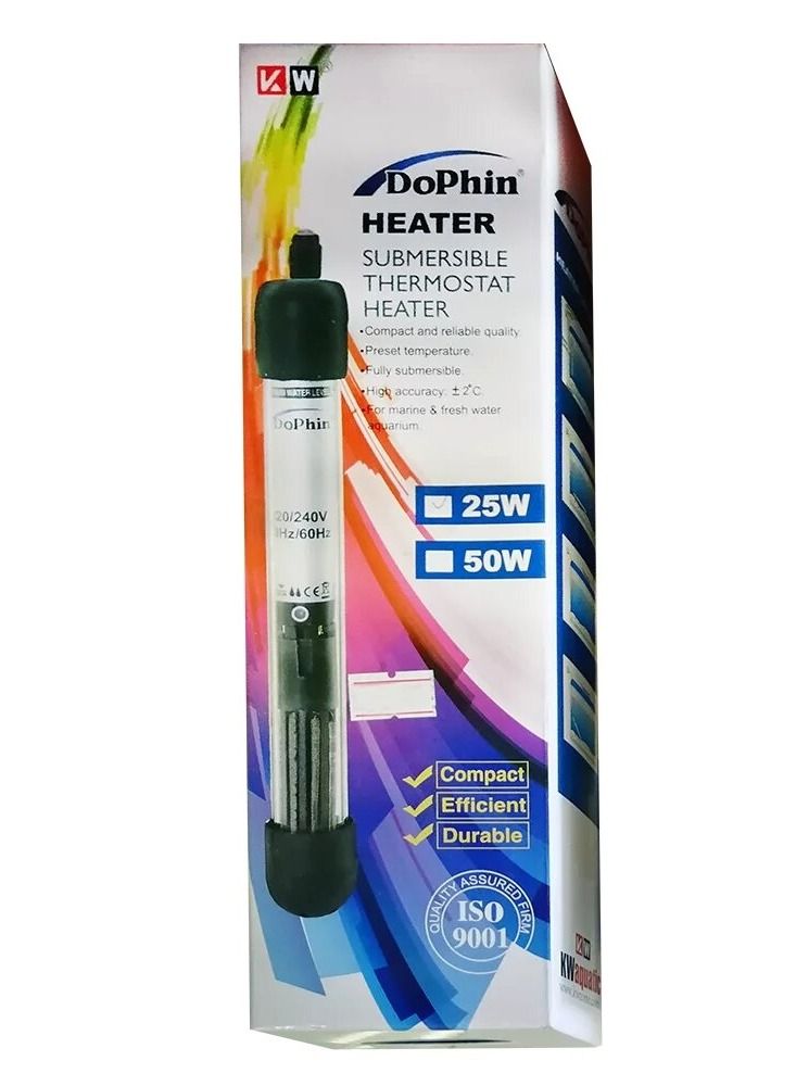 DoPhin Spiral Core Submersible Thermostat Aquarium Heater For Fish Tank Black - Image 2