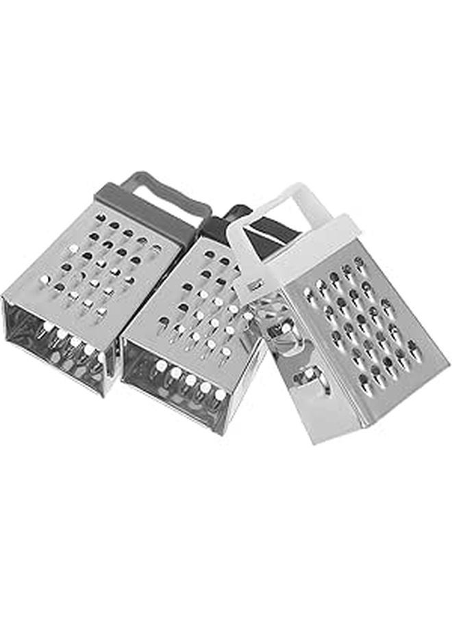 3 Piece Stainless Steel Cheese Grater Set With Handles For Carrot Potato Vegetable Slicer Kitchen Supplies - Image 1