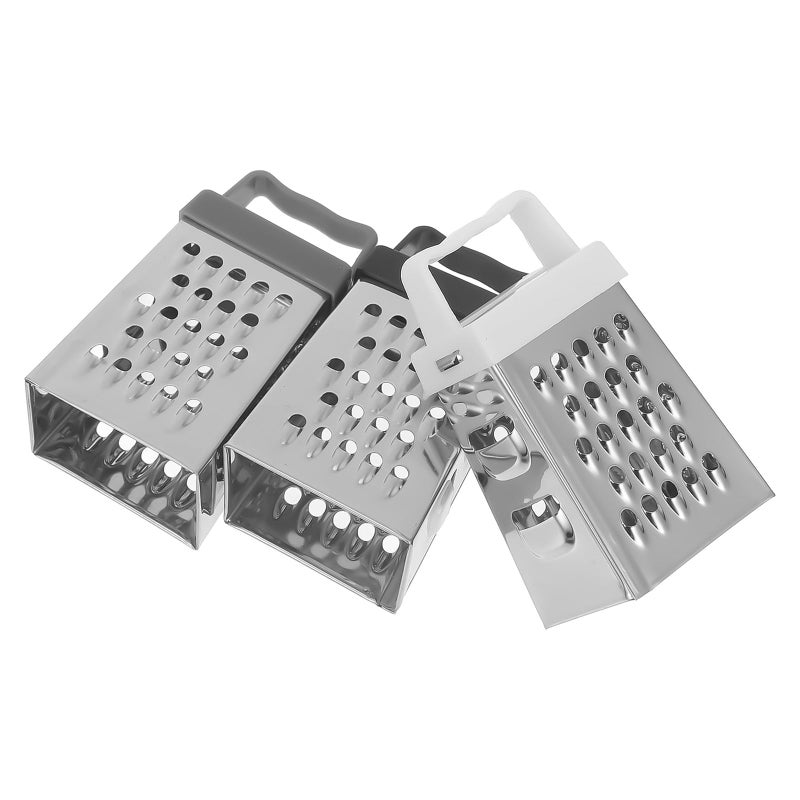 3 Piece Stainless Steel Cheese Grater Set With Handles For Carrot Potato Vegetable Slicer Kitchen Supplies - Image 2