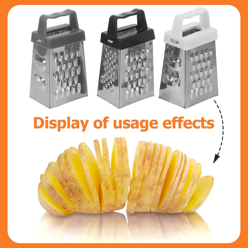 3 Piece Stainless Steel Cheese Grater Set With Handles For Carrot Potato Vegetable Slicer Kitchen Supplies - Image 4