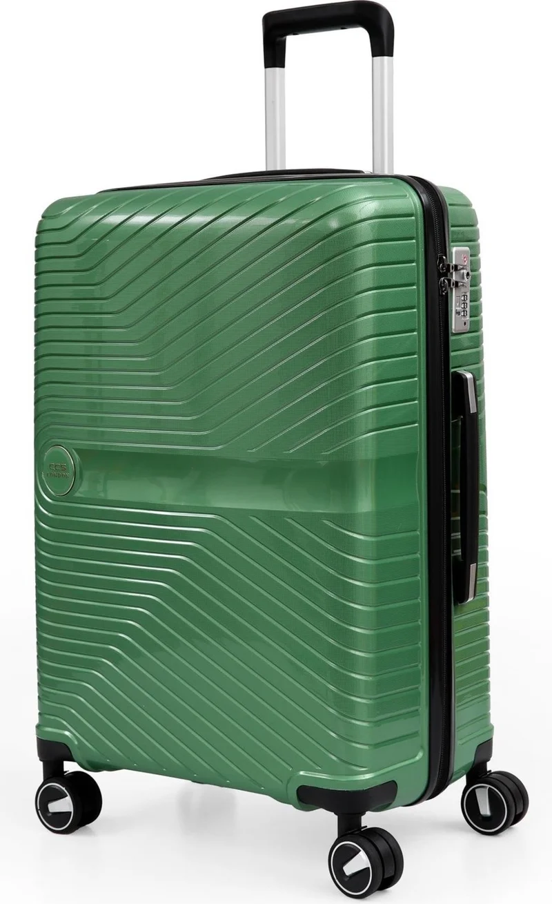 S-Invalid Brand Name Ultra Light Polypropylene Unbreakable 4-Piece Suitcase Set + Makeup Bag
