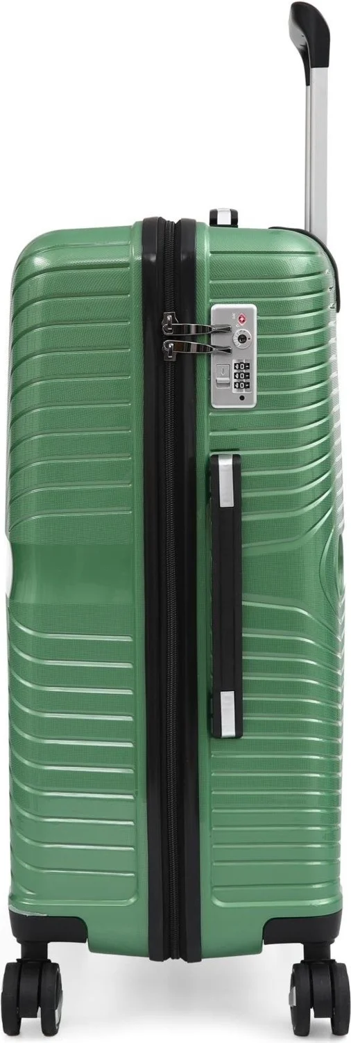 S-Invalid Brand Name Ultra Light Polypropylene Unbreakable 4-Piece Suitcase Set + Makeup Bag
