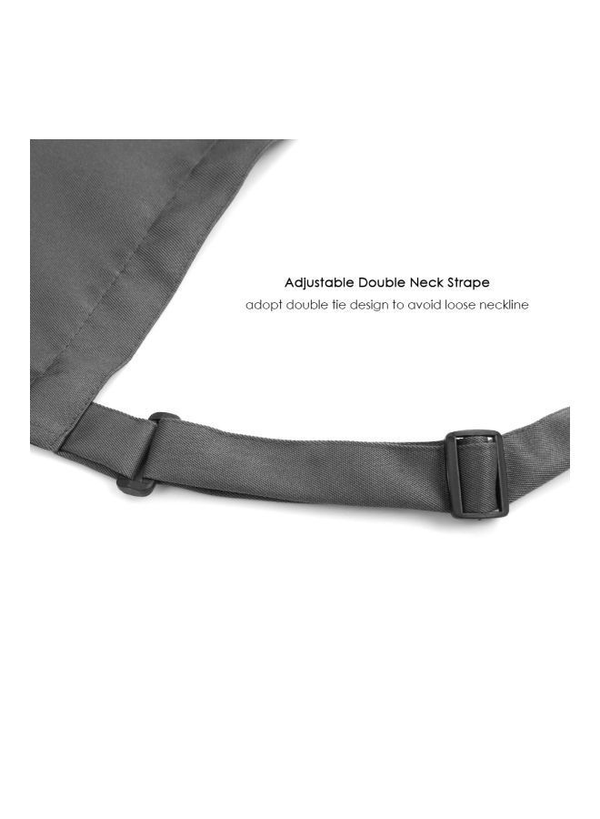 NIBEMINENT Cooking Apron With Adjustable Neck Belt Grey 66x66x75centimeter - Image 3