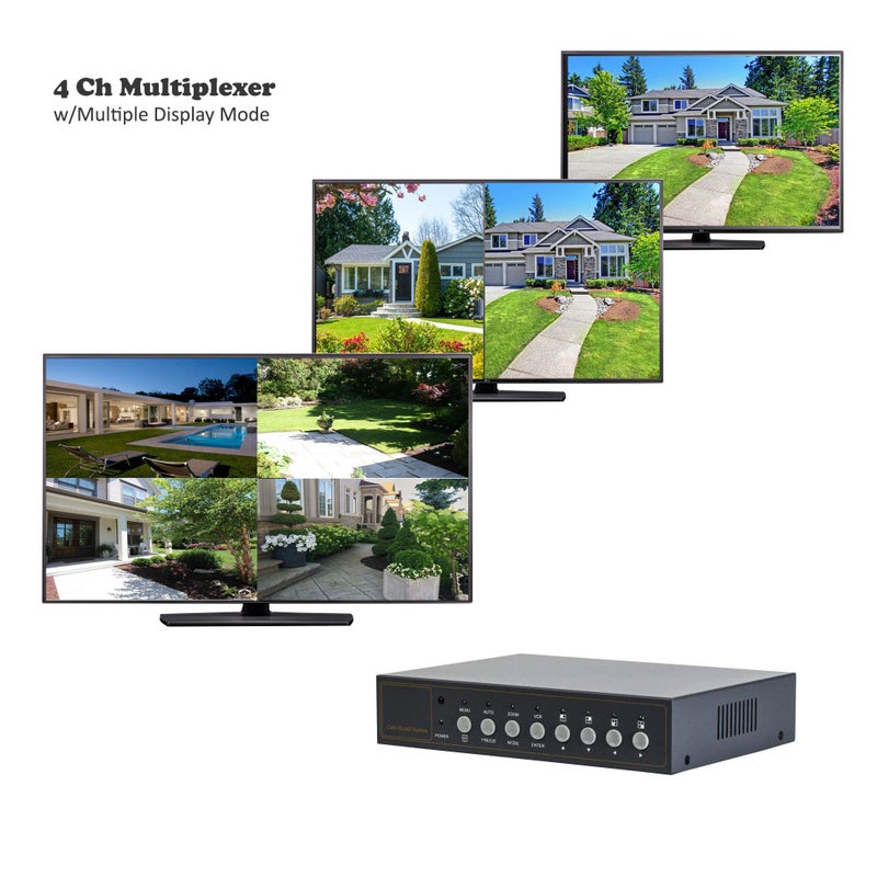 InstallerCCTV Video Quad Color 4CH Multiplexer 2 BNC Output with Remote Control and Free 1Amp Power Adapterâ€¦ - Image 4