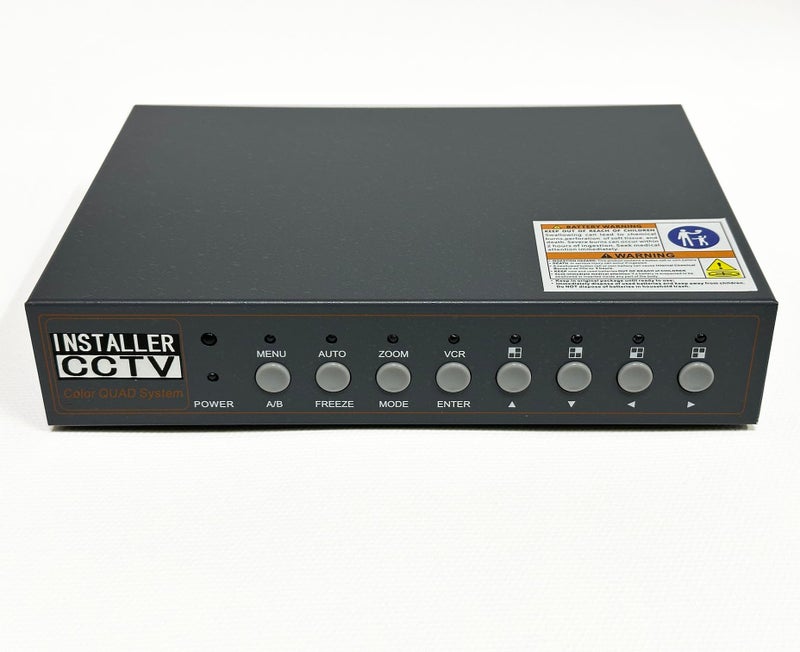 InstallerCCTV Video Quad Color 4CH Multiplexer 2 BNC Output with Remote Control and Free 1Amp Power Adapterâ€¦ - Image 1